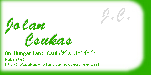 jolan csukas business card